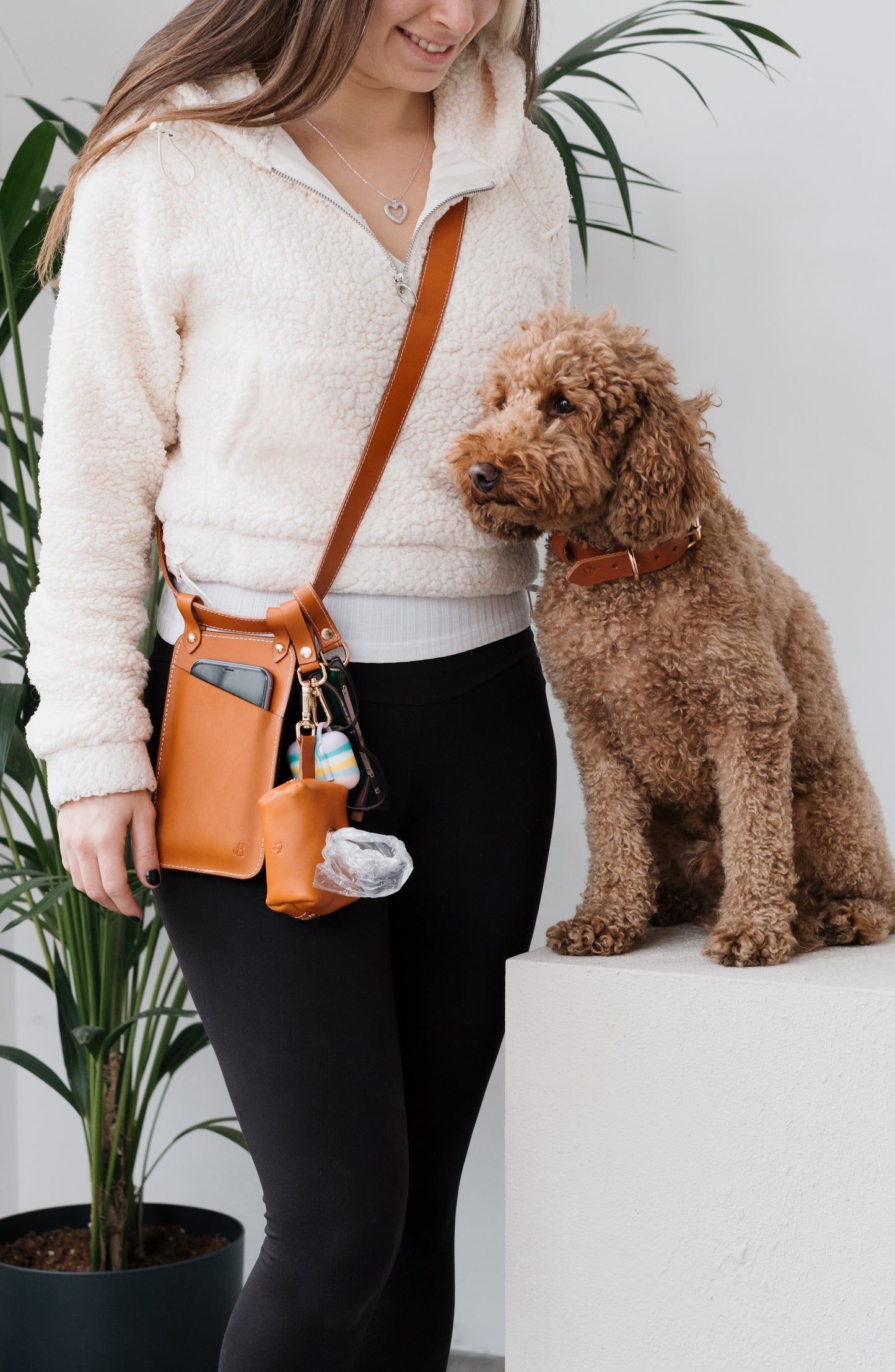 Multibag / Çok Amaçlı Köpek Gezdirme Kemeri - Taba