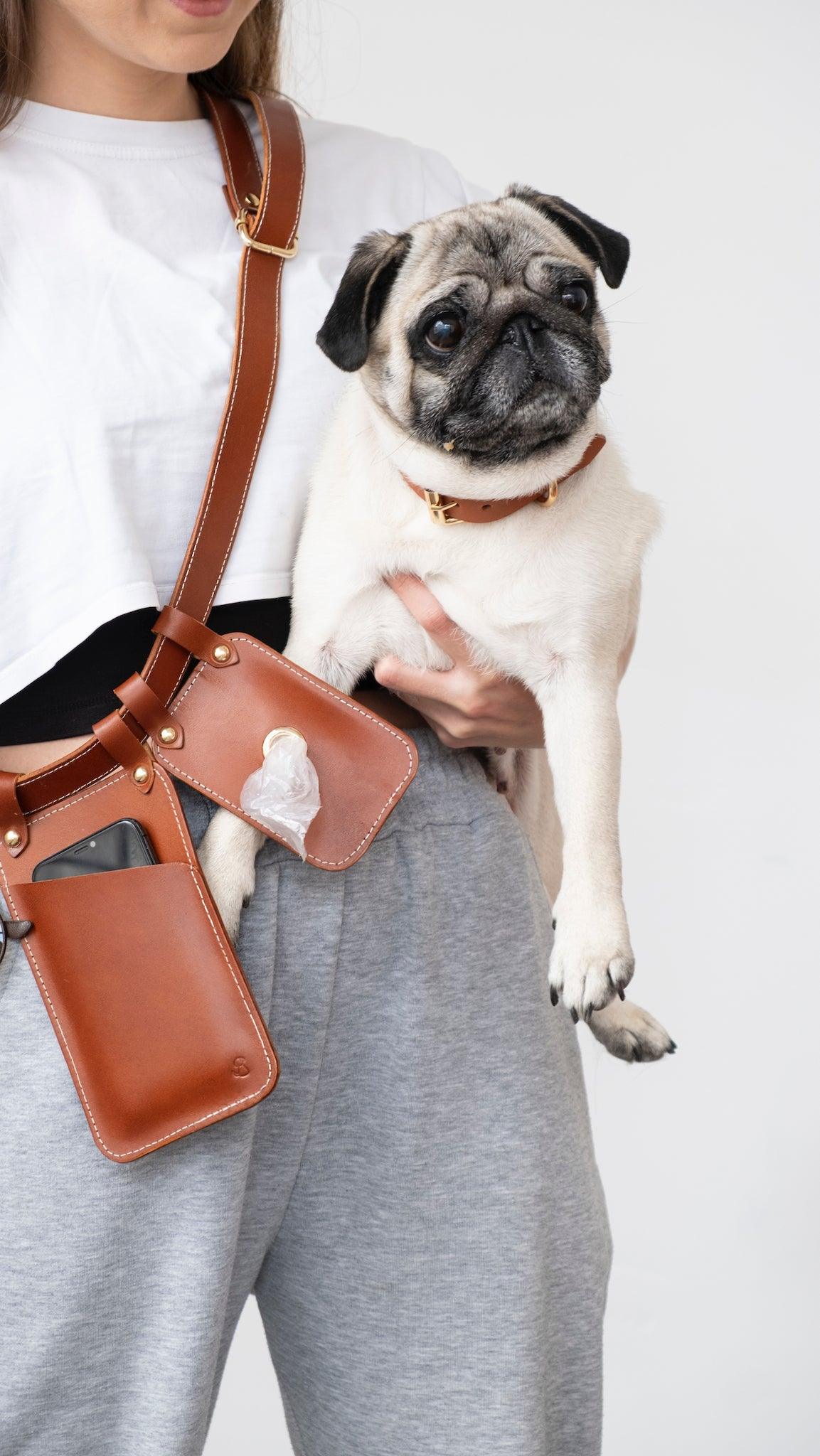 Multibag / Çok Amaçlı Köpek Gezdirme Kemeri - Konyak - Pups & Itchy