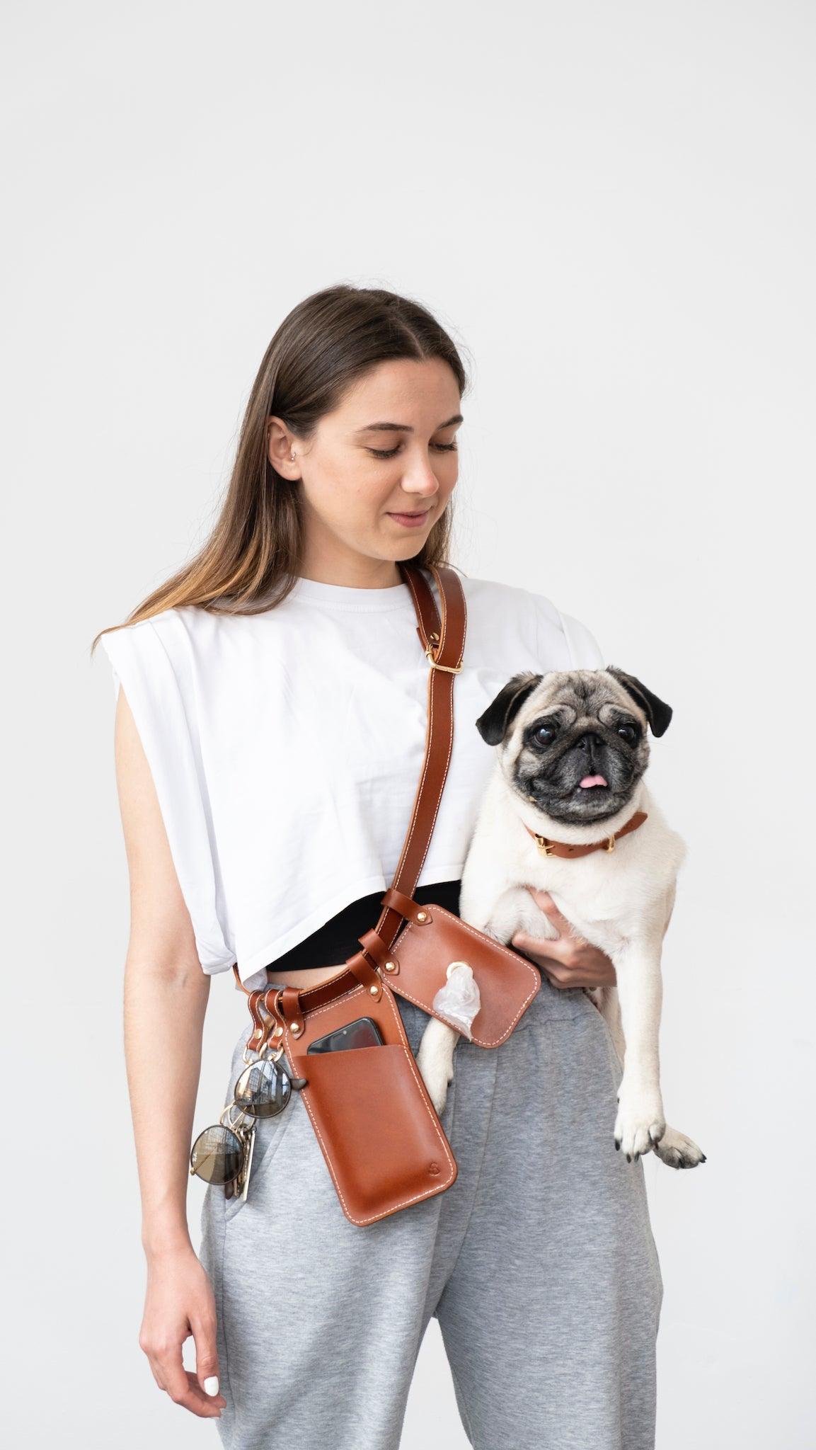 Multibag / Çok Amaçlı Köpek Gezdirme Kemeri - Konyak - Pups & Itchy