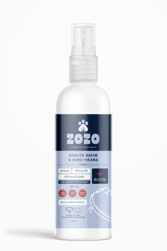 Kedi & Köpek Kuru Şampuan Sprey - Beyaz Sabun Kokulu - Hipoalerjenik