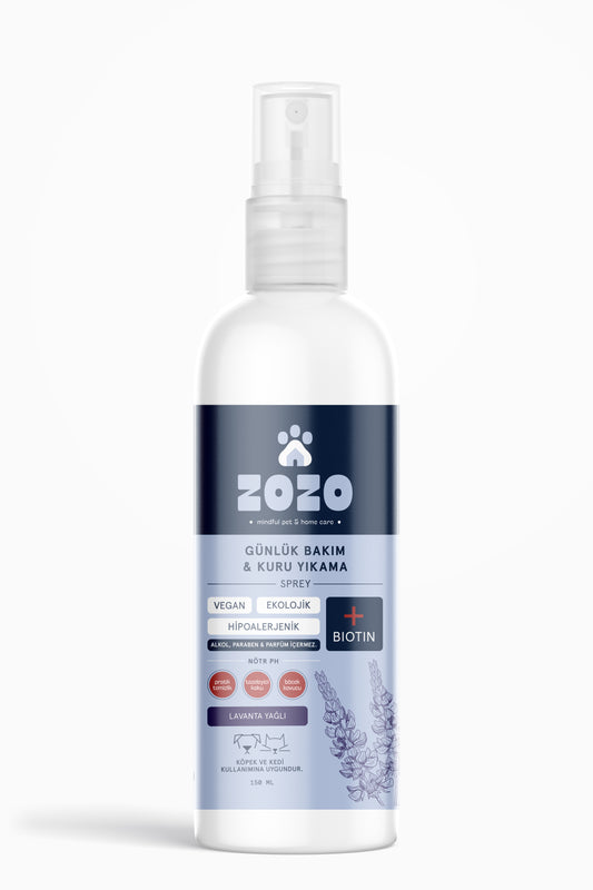 Kedi & Köpek Kuru Şampuan Sprey - Lavanta Yağlı - Hipoalerjenik